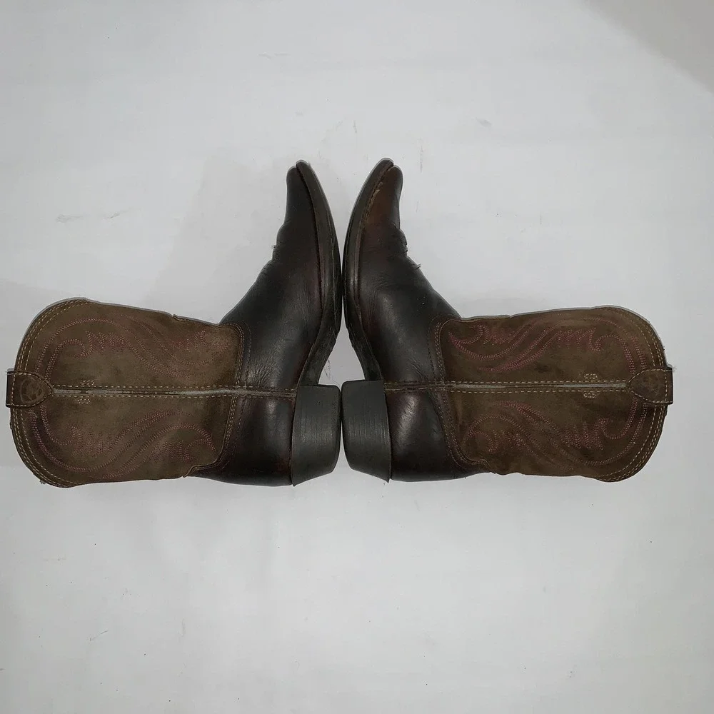 Ariat Boots Girls Size 2 Brown Leather Western Fringe Cowgirl Riding 10011908